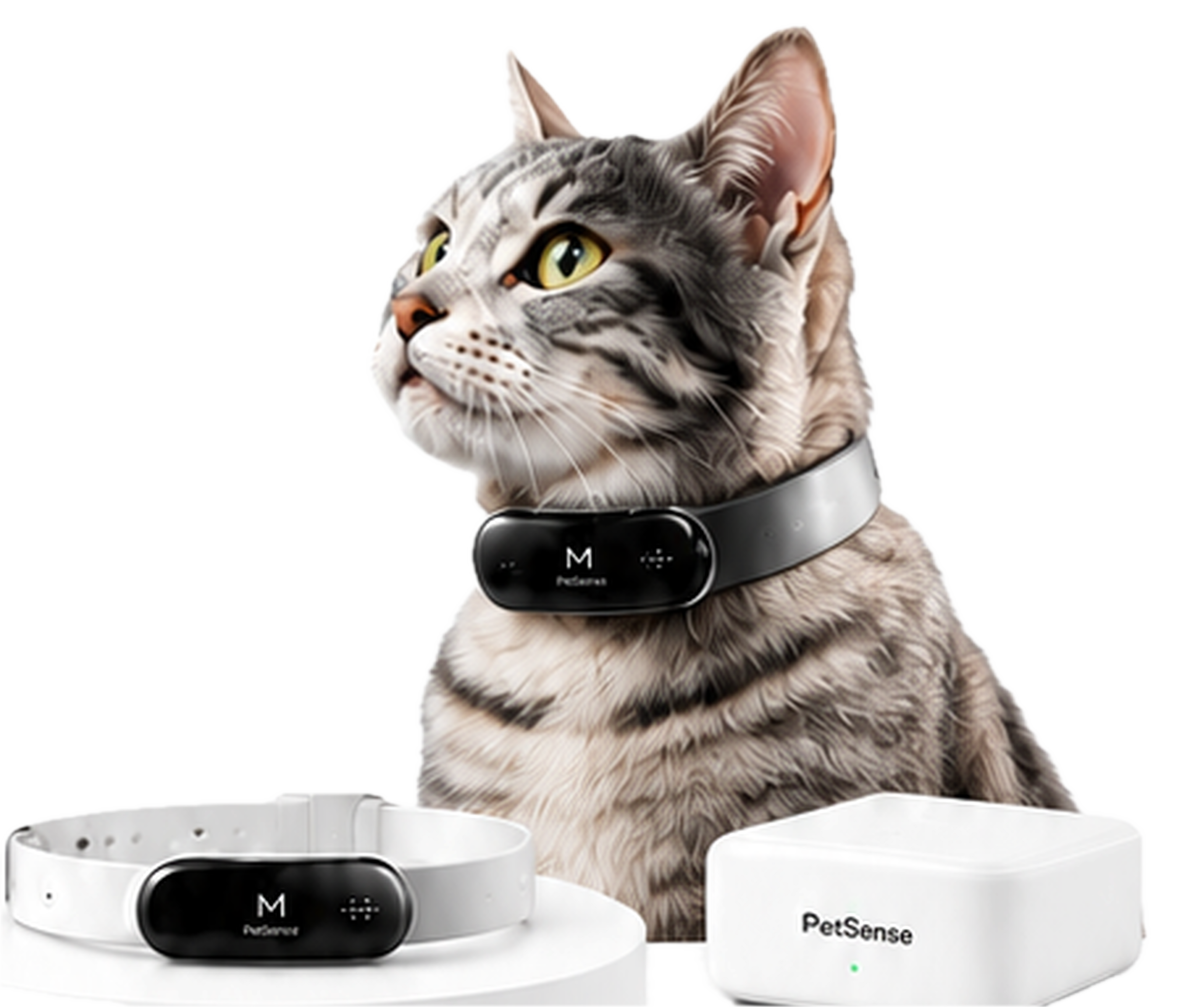 猫、PetSense 智能项圈与居家基站